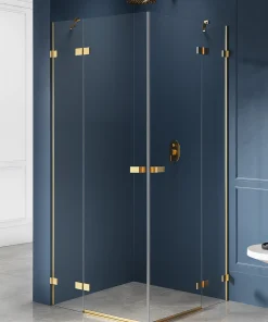 90x90x200 AVEXA Dusjhjørne – to svingdører og to sidevegger i Børstet Gull