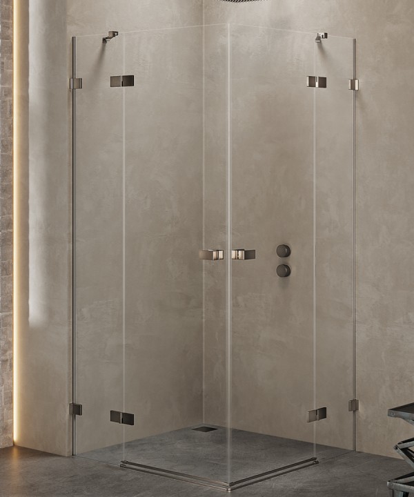 AVEXA™ Dusjhjørne | To svingdører og to sidevegger | Børstet Gunmetal