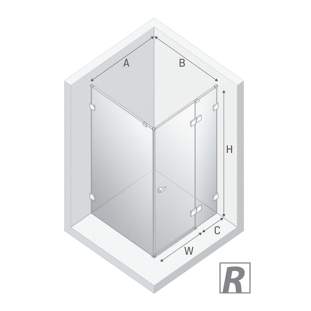 Dusjhjørne-dimensjoner