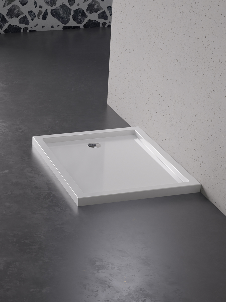 NEW CANTARE™ Dusjkar | Rektangulært | Hvit | 4,5 cm høyde