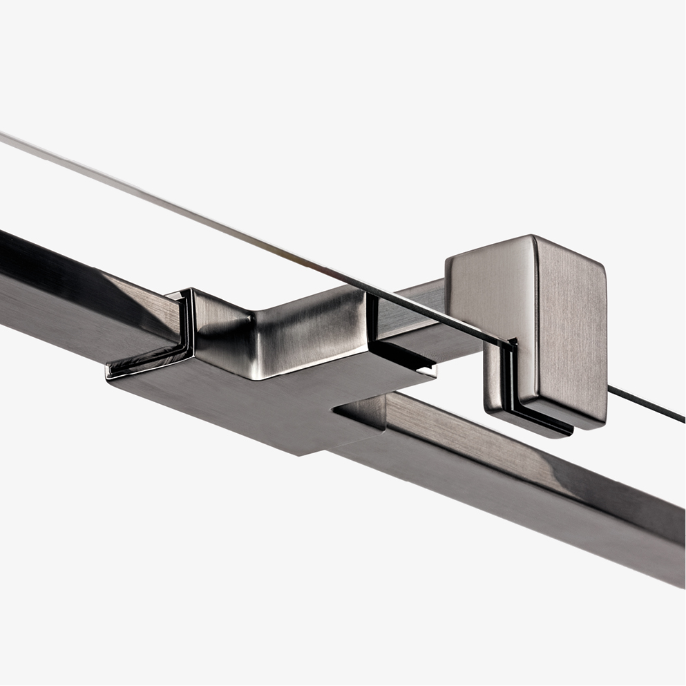 AVEXA Dusjhjørne – Venstre Enkeltdør + Fastvegg i Børstet Gunmetal - Bilde 5