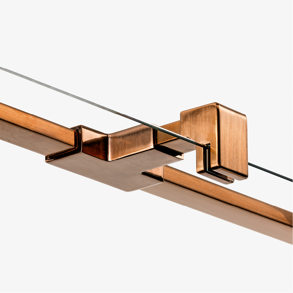AVEXA Dusjhjørne – Høyre Enkeltdør + Fastvegg i Børstet Kobber - Bilde 5