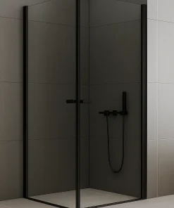 NEW SOLEO™  Dusjhjørne med dobbeltdører | Sort Matt