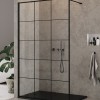 NEW MODUS™ Walk-in Dusjvegg | Enkel Glassvegg med sprosser | 8mm glass | Sort Matt